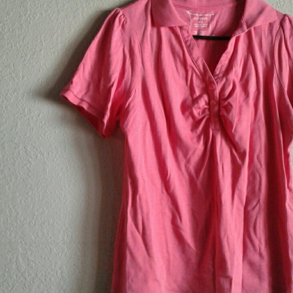 Lane Bryant pink polo